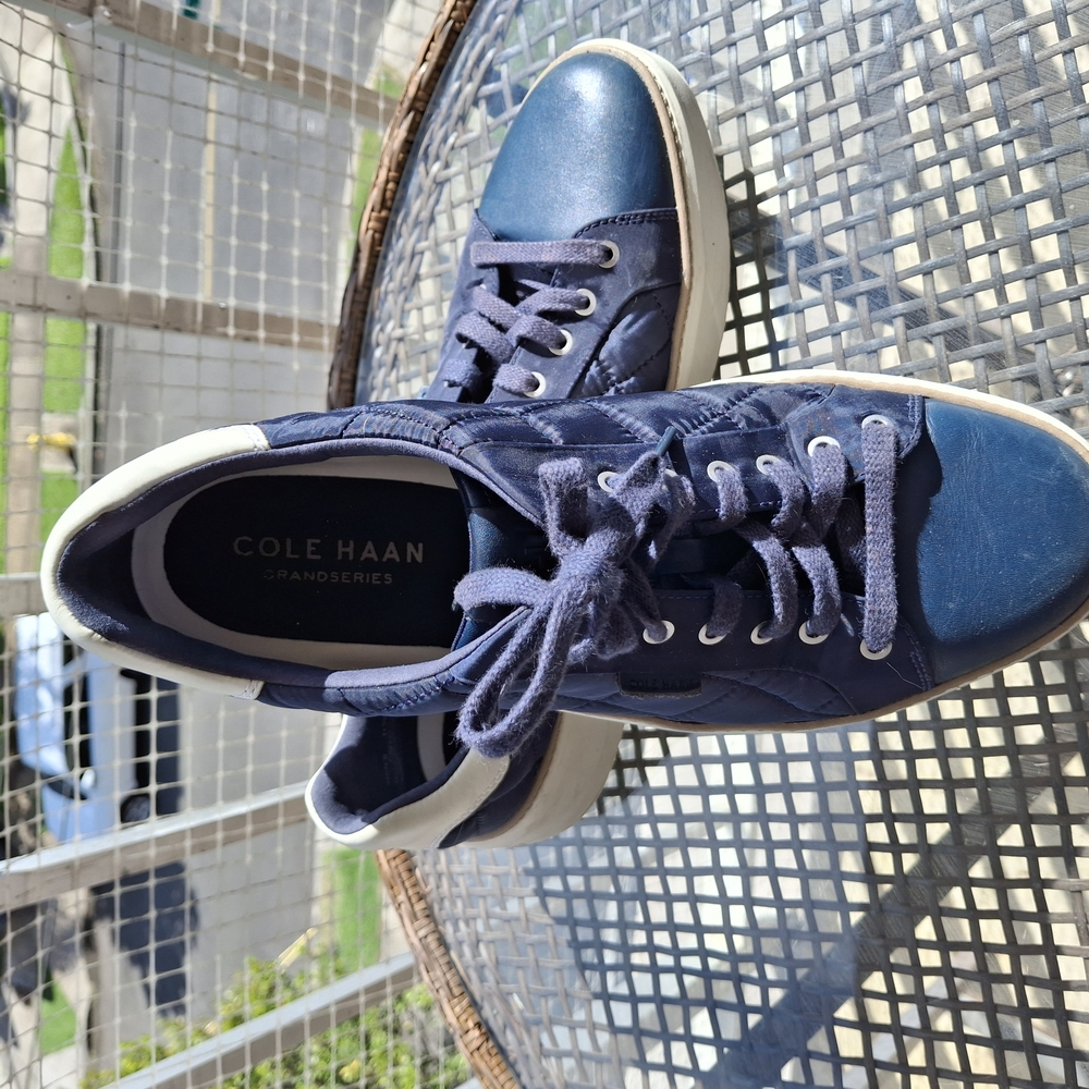 Cole Haan Blue Suede Sneakers with White Rubber Sole